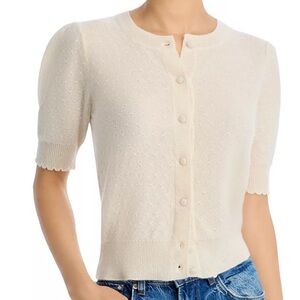 FRAME CASHMERE POINTELLE CARDIGAN*******SIZE: MEDIUM